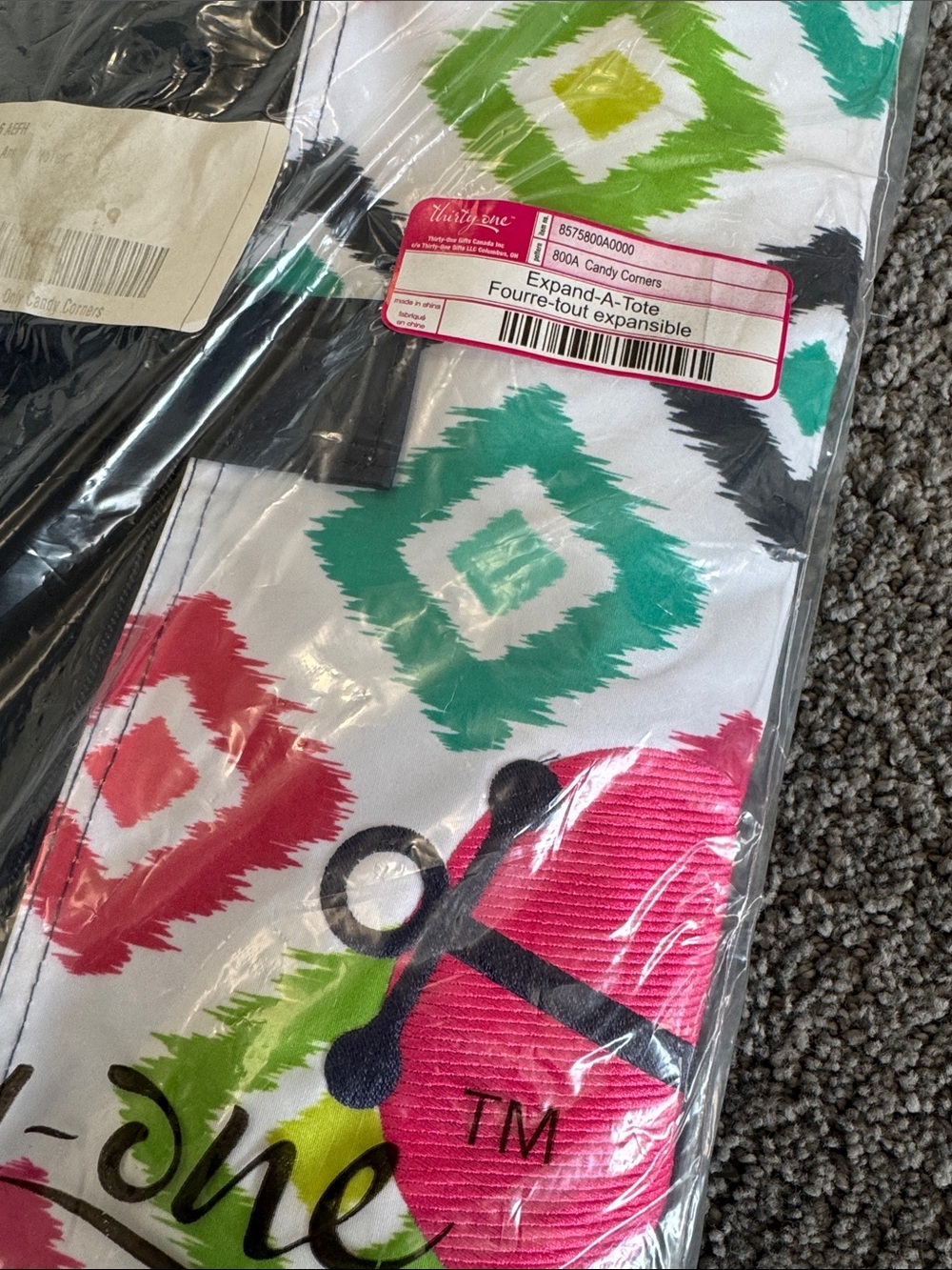 Thirty-One Gifts Expand-A-Tote in Candy Corners Print. Need more space?